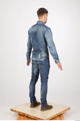Whole Body Man Animation references Casual Jeans Slim Studio photo references